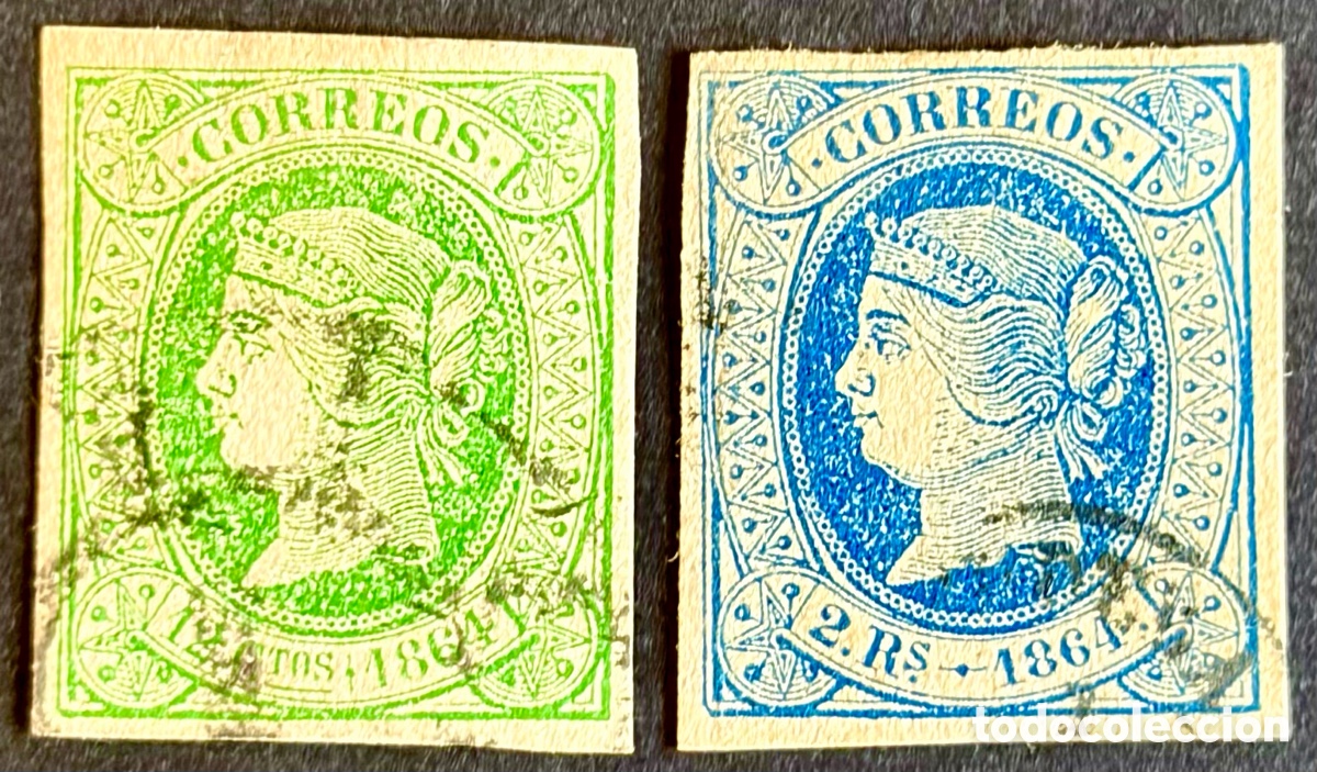 Sellos: Espa&ntilde;a 1864 Isabel II