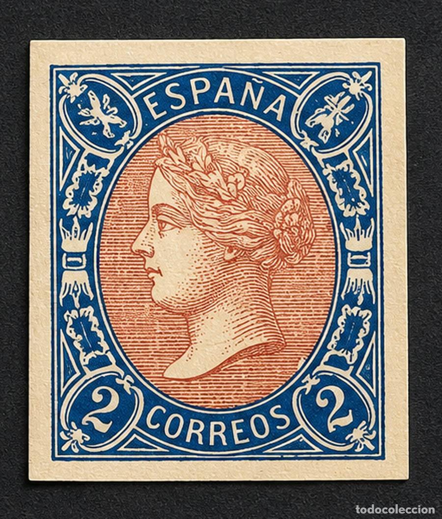 Sellos: Edifil 74, 1865, Isabel II, 2 cuartos, falso filat&eacute;lico