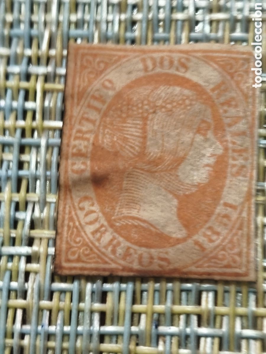 Sellos: Sello cl&aacute;sico de Espa&ntilde;a n8 nuevo con goma** algo sobado ,2 reales rojo ver las imagenes