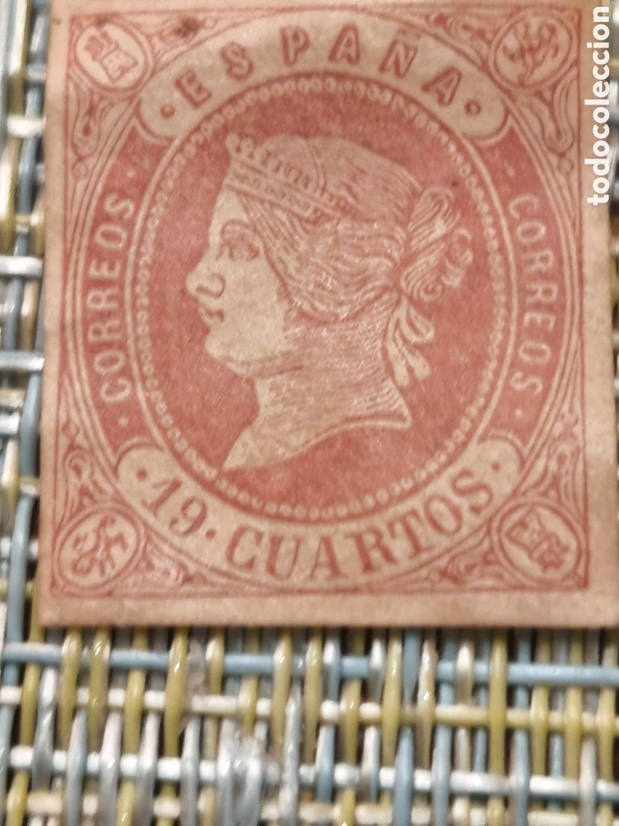 Sellos: Sello cl&aacute;sico de Espa&ntilde;a n 60 escaso nuevo con goma** 19 cuartos rosa ver imagenes