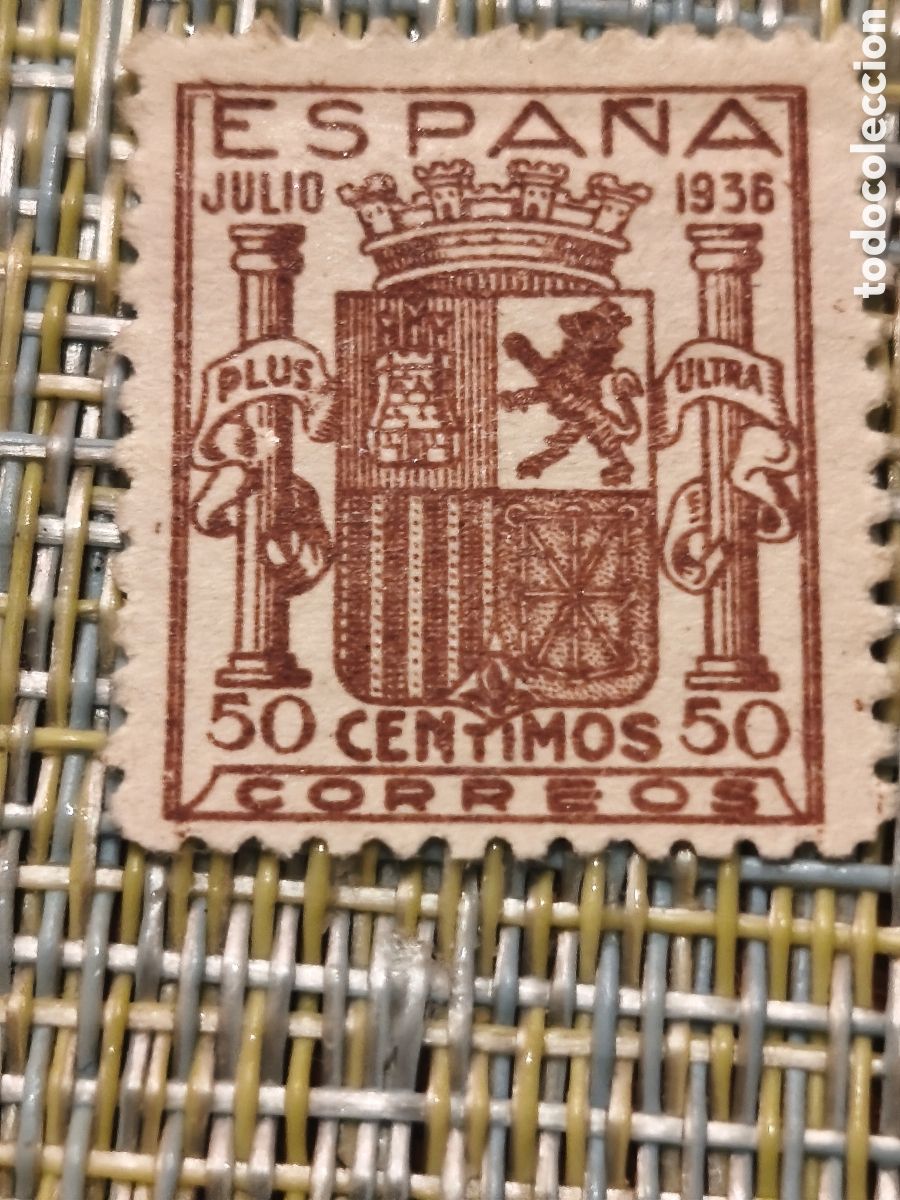Sellos: Sello del estado espa&ntilde;ol n 801 F 50 cts marr&oacute;n variedad ver nuevo con goma**