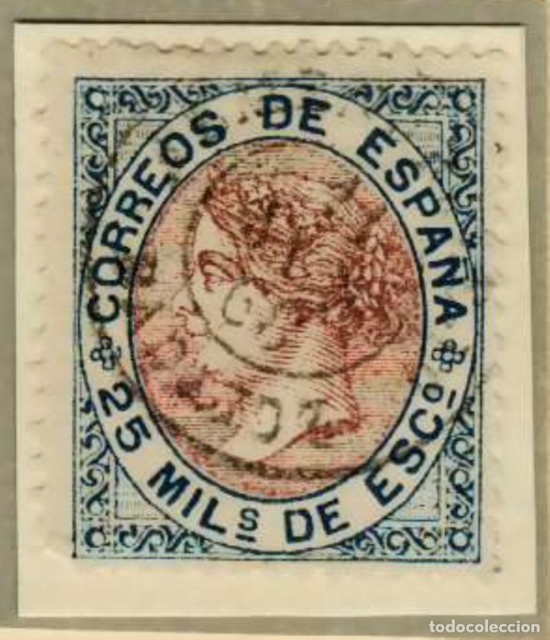 Sellos: FA2701. Emision 1-07-1867. Valor de 25 mil&eacute;simas cancelado con fechador