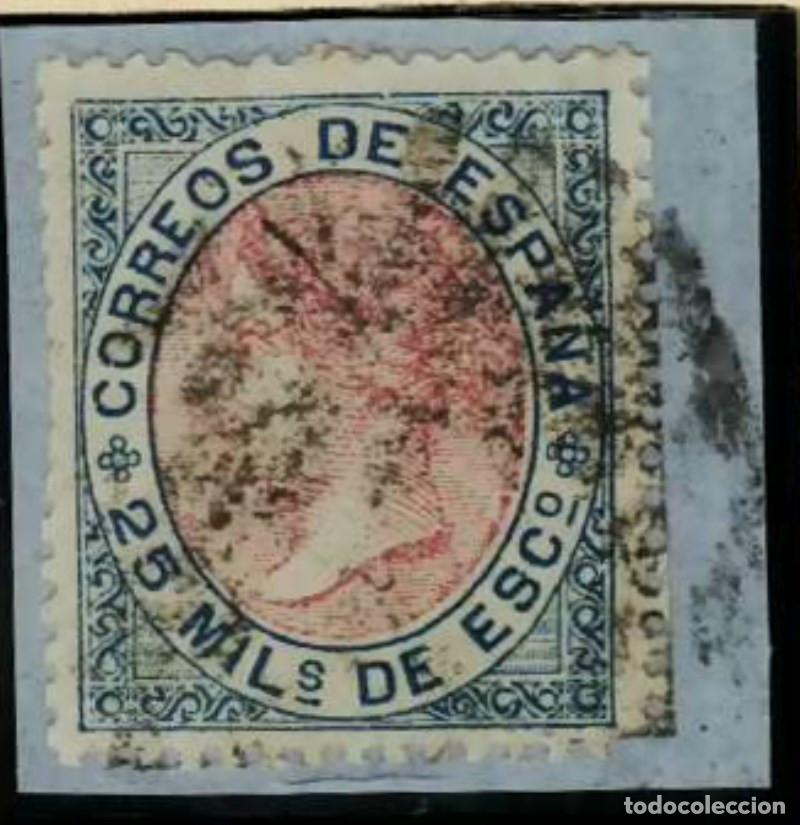 Sellos: FA2710. Emision 1-07-1867. Valor de 25 mil&eacute;simas, matasello desconocido