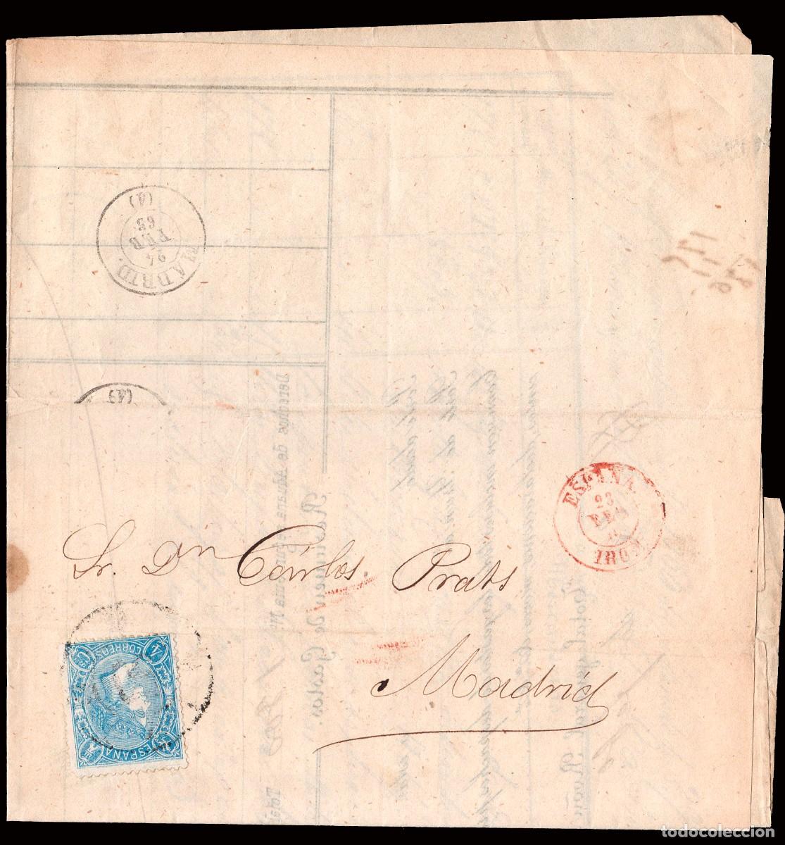 Sellos: Guip&uacute;zcoa - Edi o 75 - Carta impresa &rdquo;Caminos de Hierro del Norte&rdquo; Mat Ruedad Carreta + Fech.