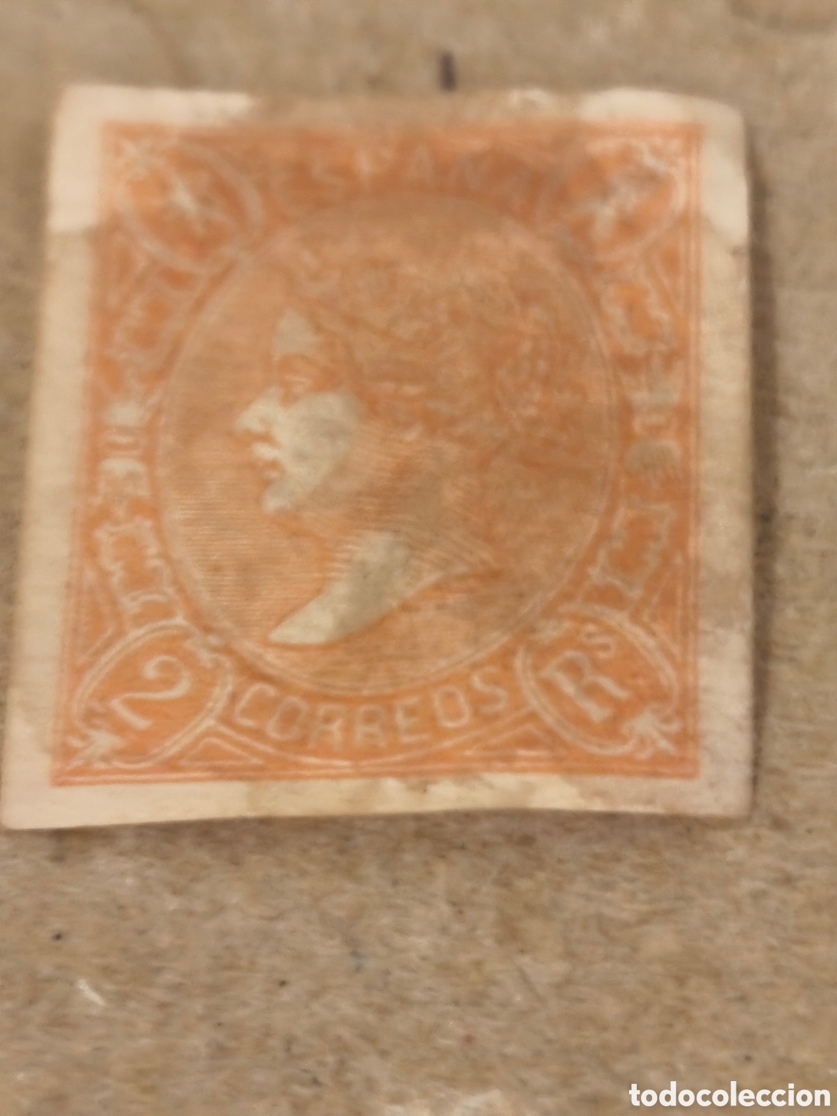 Sellos: Sello cl&aacute;sico de Espa&ntilde;a n 79A ,nuevo con goma** muy escaso 2 reales naranja ver imagenes