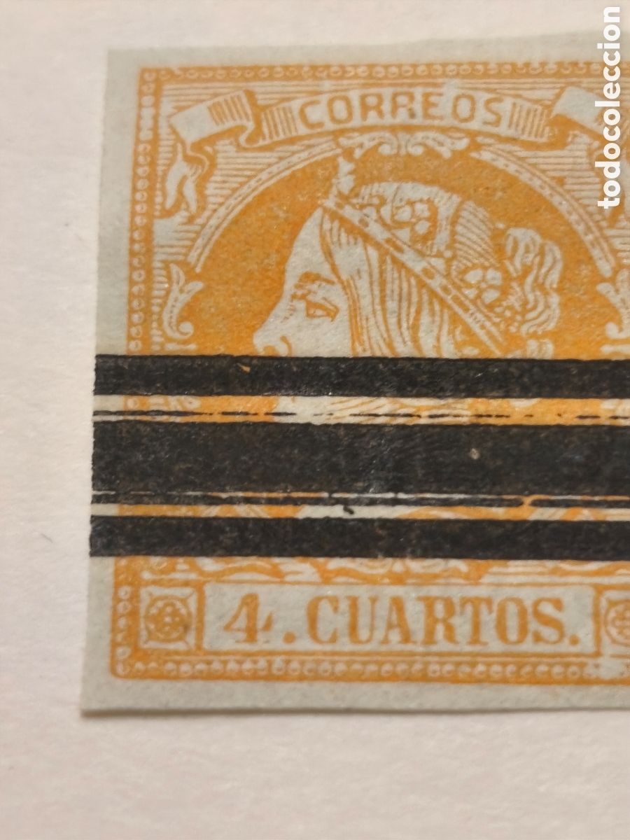 Sellos: Sello cl&aacute;sico de Espa&ntilde;a n 56 barrado b nuevo ver im&aacute;genes ,4 cuartos naranja ver imagenes