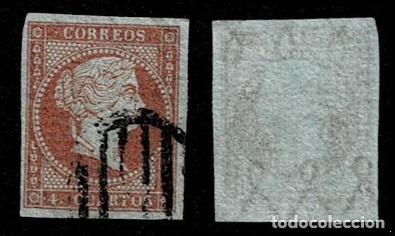 Sellos: A3-2 ESPA&Ntilde;A Isabel II Edifil n&ordm; 40aid Color CARMIN Variedad FILIGRANA MUY DESPLAZADA. Ver