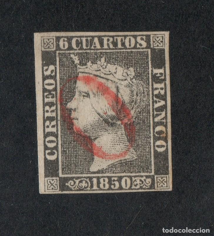 Sellos: 1850 6 cuartos Isabel II - 0 Alicante -