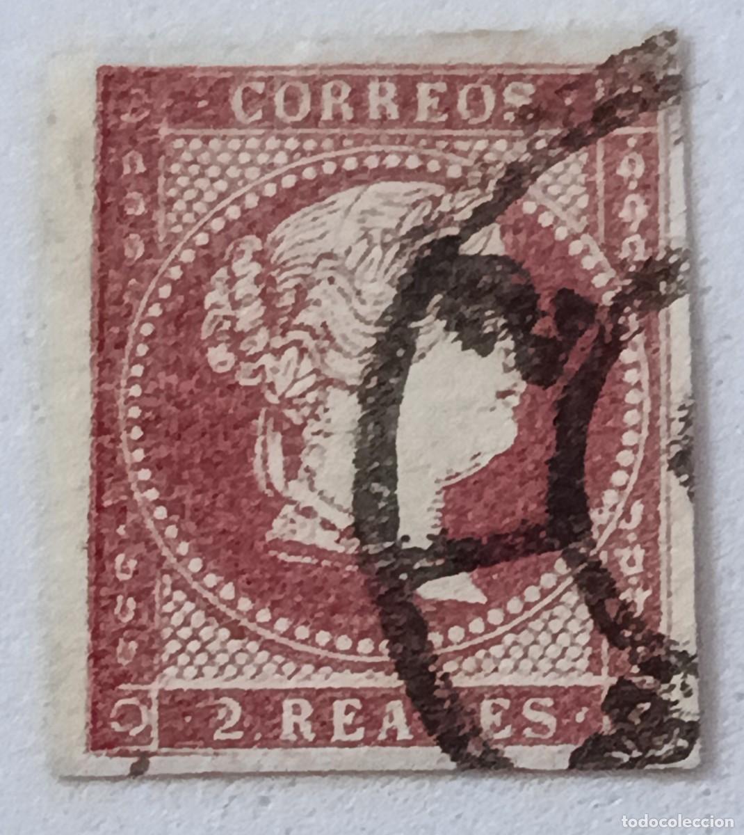 Sellos: Sello Espa&ntilde;a 1855 edifil 50. 2 reales
