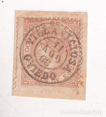 Sellos: FRAGMENTO. VILLAVICIOSA. ASTURIAS. 1868. BONITO FECHADOR