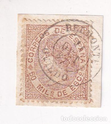 Sellos: FRAGMENTO. CON BONITO FECHADOR BELMONTE. 1867. ASTURIAS
