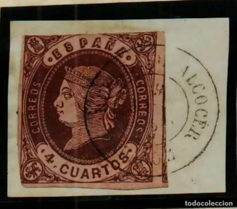 Sellos: FA0672-11. HISTORIA POSTAL. Emisi&oacute;n de 1862. Fragmento con fechador de Puebla de Alcocer