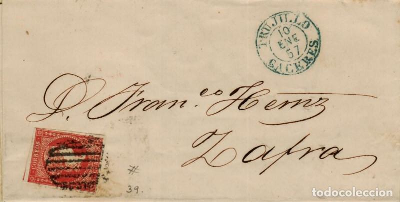 Sellos: FA0697-13. HISTORIA POSTAL. 1857, 10 de enero. Trujillo a Zafra