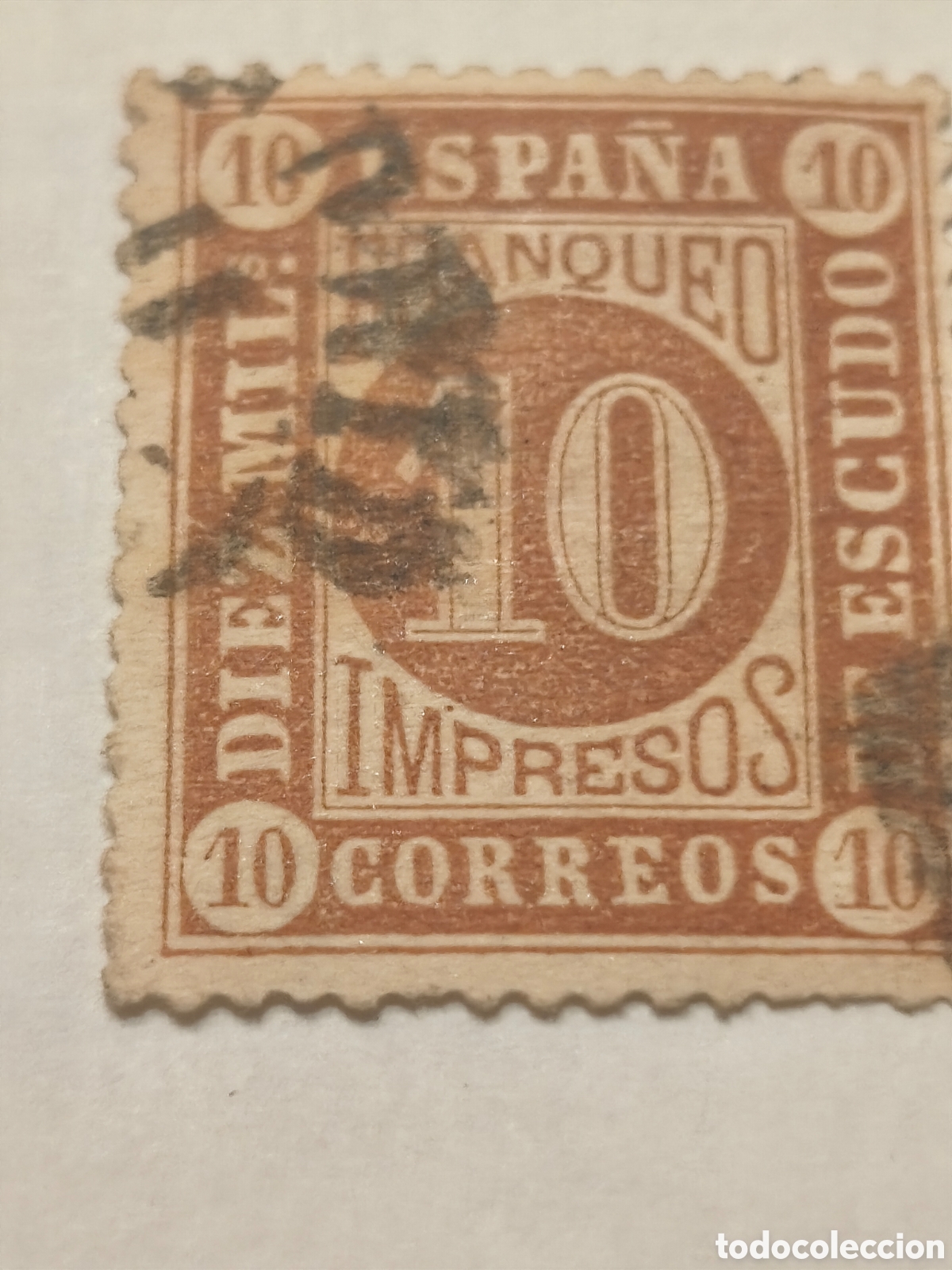 Sellos: Sello cl&aacute;sico de Espa&ntilde;a n 84 usado fechador 10 cts casta&ntilde;o ver imagenes