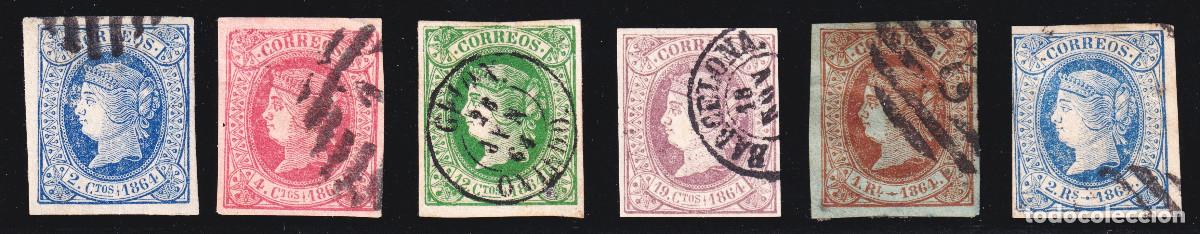 Sellos: ESPA&Ntilde;A ISABEL II - N&ordm; 63/68 - A&Ntilde;O 1864 - COMPLETA
