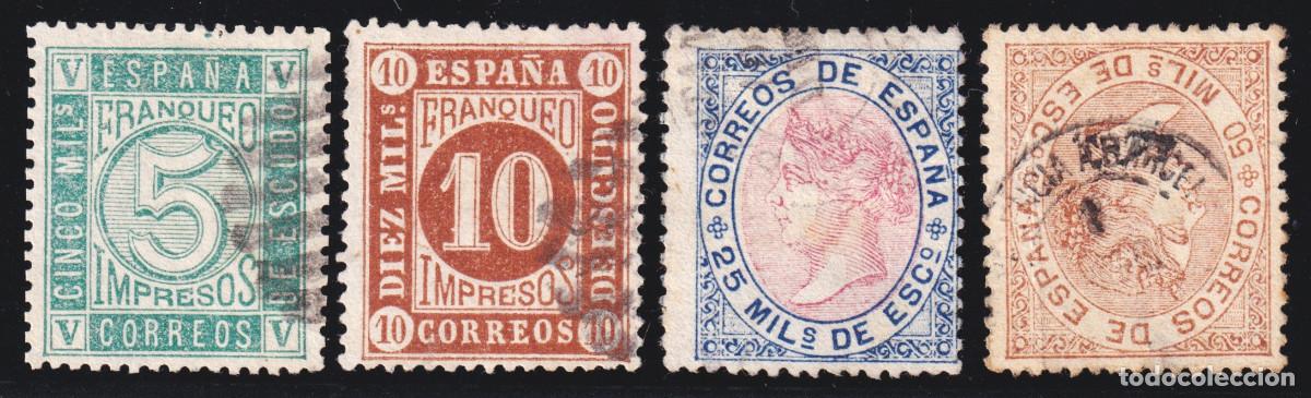 Sellos: ESPA&Ntilde;A - ISABEL II N&ordm; 93/96 - A&Ntilde;O 1867