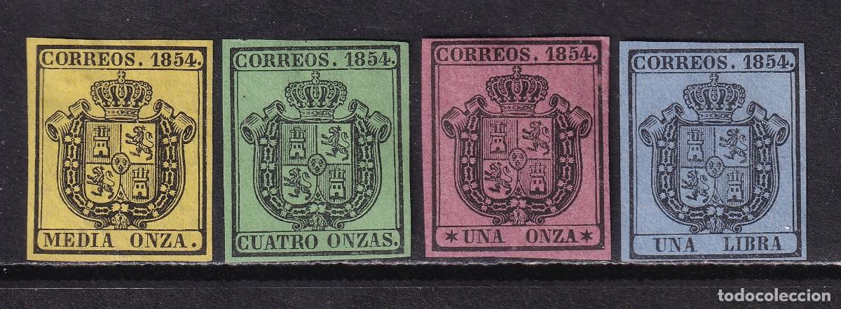 Sellos: 1854 ISABEL II. ESCUDO ESPA&Ntilde;A SERIE OFICIAL NUEVA(*). VER.