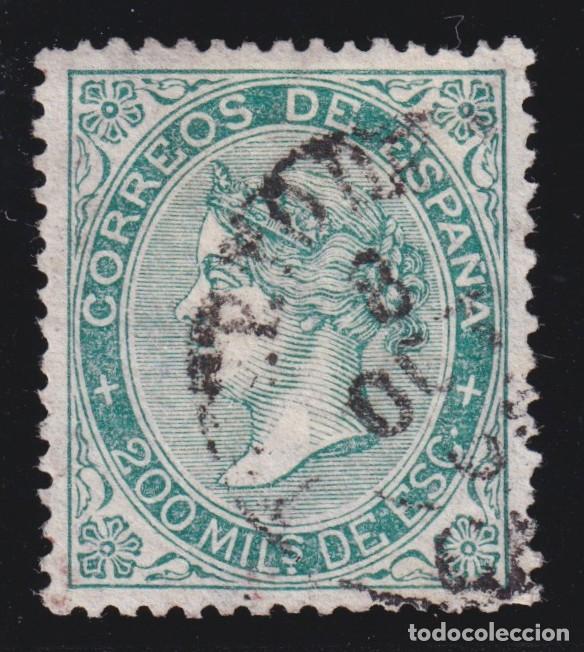 Sellos: ESPA&Ntilde;A - ISABEL II N&ordm; 100 - A&Ntilde;O 1868
