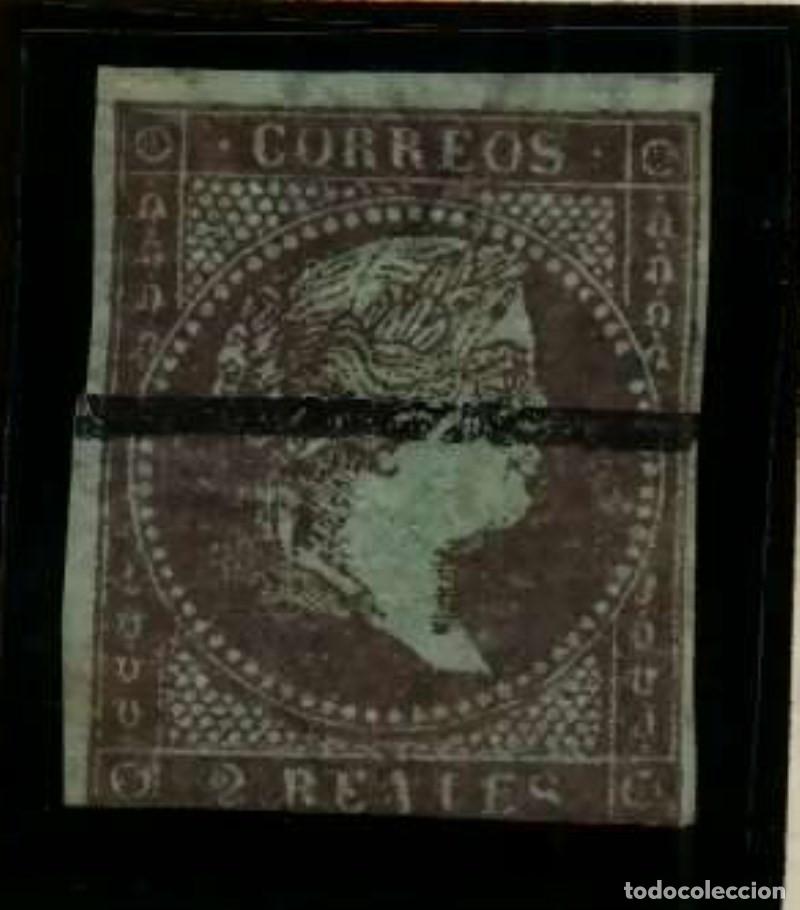Sellos: FA2178. Emision 1-04-1855. Valor 2 Reales FILIGRANA LAZOS muestra