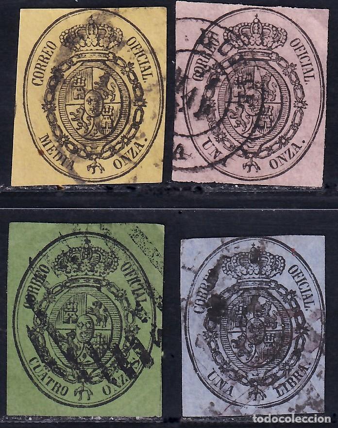 Sellos: ESPA&Ntilde;A, 1855 EDIFIL N&ordm; 35 / 38, Escudo de Espa&ntilde;a.