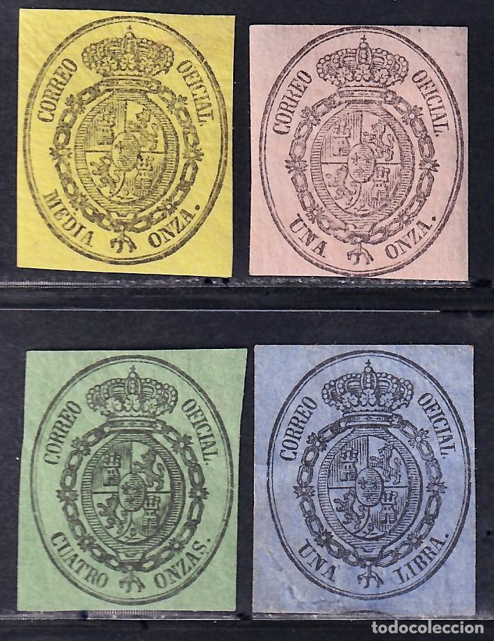 Sellos: ESPA&Ntilde;A, 1855 EDIFIL N&ordm; 35 / 38 /*/, (*), Escudo de Espa&ntilde;a.