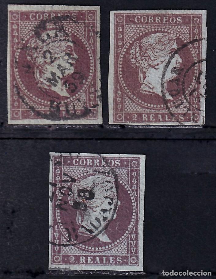 Sellos: ESPA&Ntilde;A, 1855 EDIFIL N&ordm; 42, 2 r. violeta. [Mat. Fechadores.]
