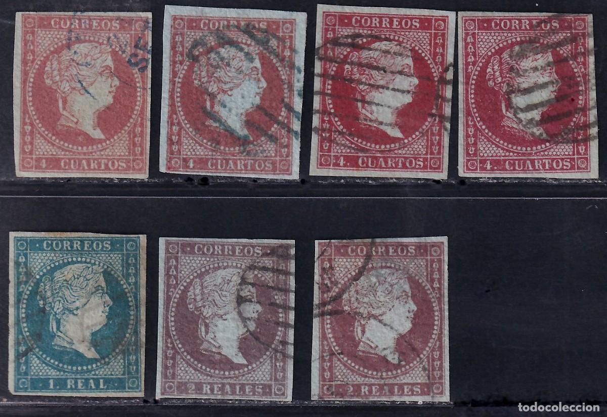 Sellos: ESPA&Ntilde;A, 1855 EDIFIL N&ordm; 40, 41, 42,