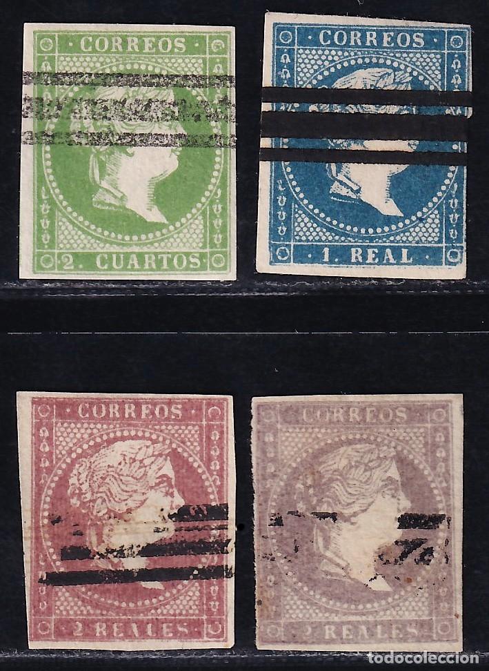 Sellos: ESPA&Ntilde;A, 1855 EDIFIL N&ordm; 47, 49, 50, [Barrados.]