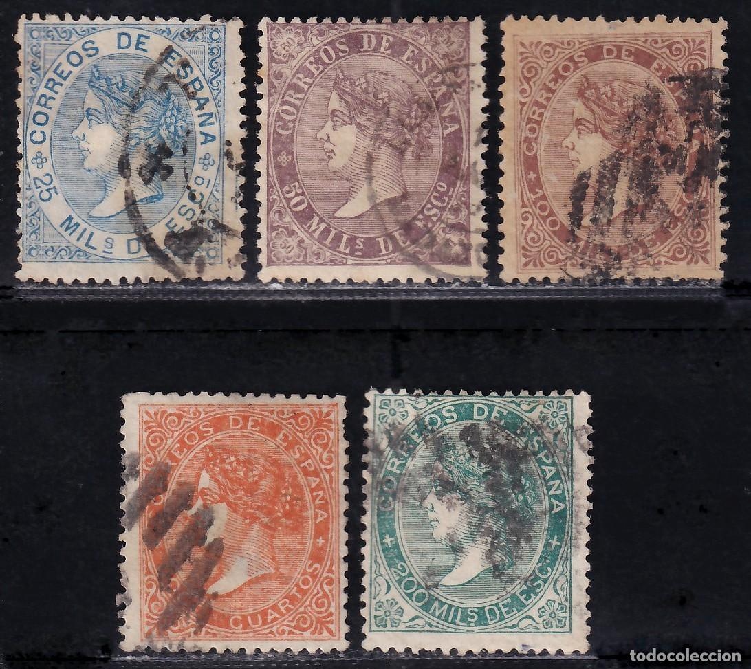 Sellos: ESPA&Ntilde;A, 1868 EDIFIL N&ordm; 97, 98, 99, 100, 100A,