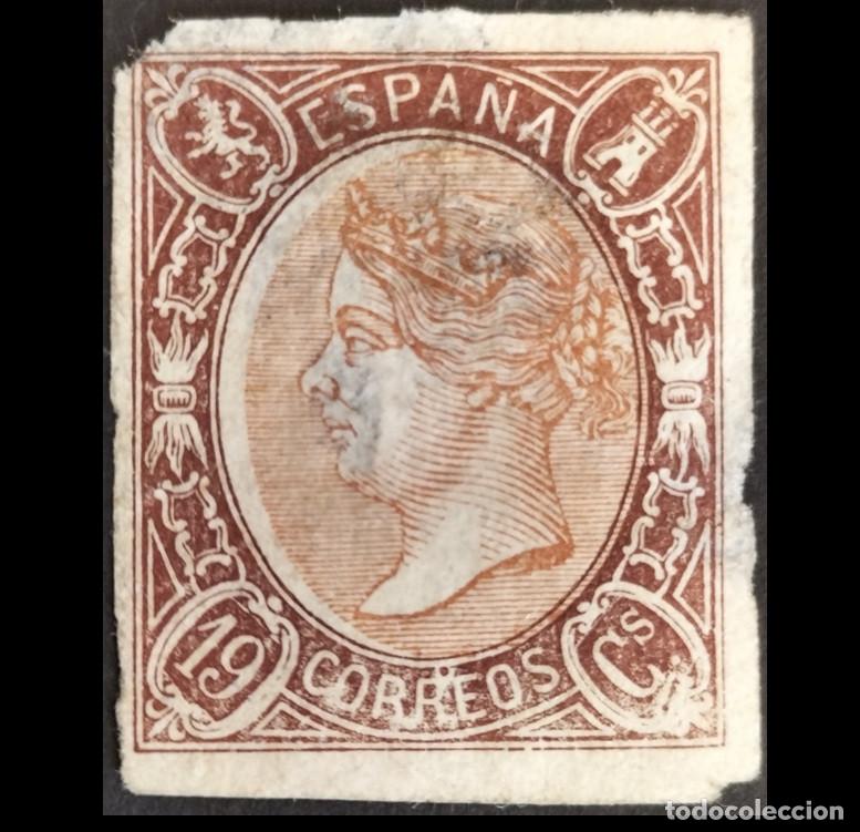 Sellos: Edifil 77 Usado AUTENTICO Isabel II Espa&ntilde;a 1865