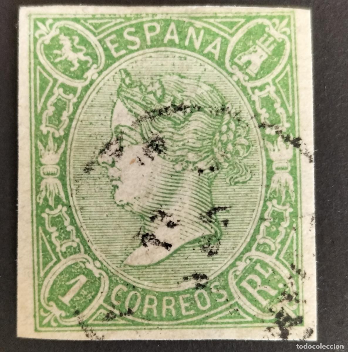 Sellos: Edifil 78 Usado AUTENTICO Isabel II Espa&ntilde;a 1865