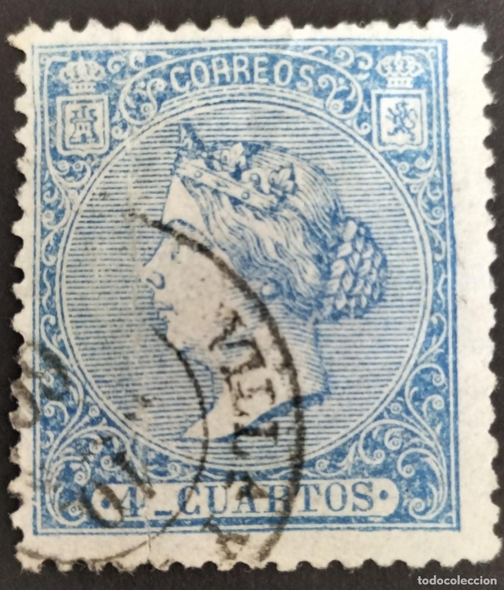 Briefmarken: Edifil 81 Usado AUTENTICO Isabel II Espa&ntilde;a 1866