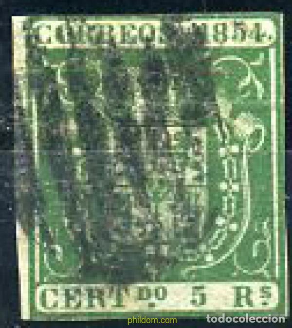 Sellos: 210002 USED ESPA&Ntilde;A 1854 ESCUDO DE ESPA&Ntilde;A