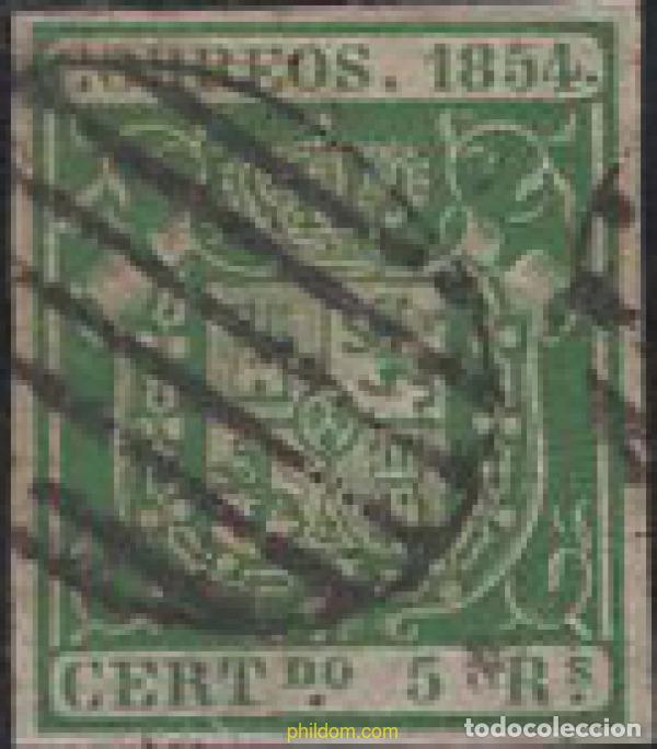 Francobolli: 652597 USED ESPA&Ntilde;A 1854 ESCUDO DE ESPA&Ntilde;A