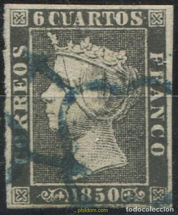 Francobolli: 321620 USED ESPA&Ntilde;A 1850 ISABEL II
