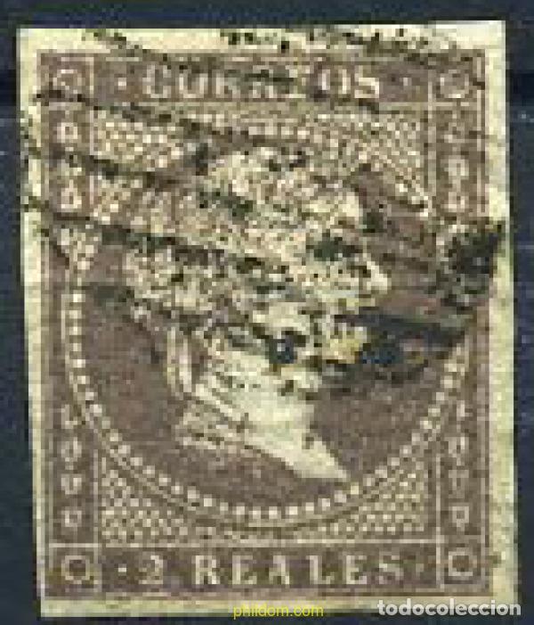 Francobolli: 210021 USED ESPA&Ntilde;A 1856 ISABEL II