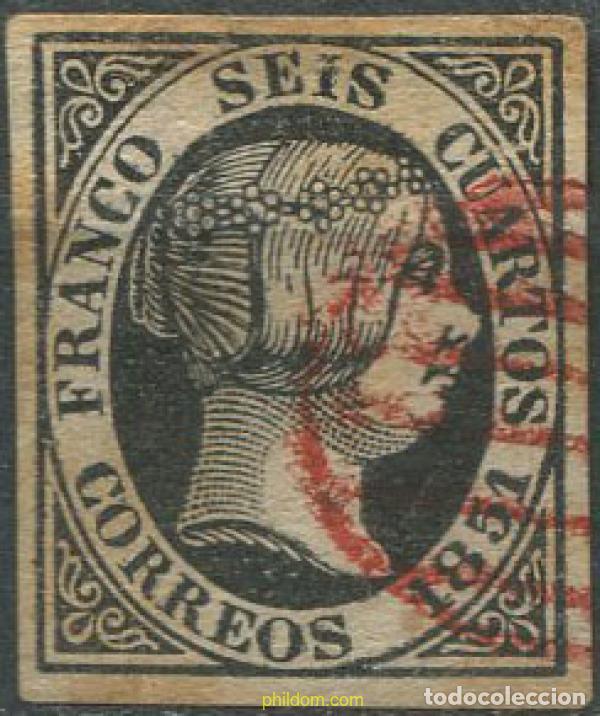 Timbres: 209993 USED ESPA&Ntilde;A 1851 ISABEL II