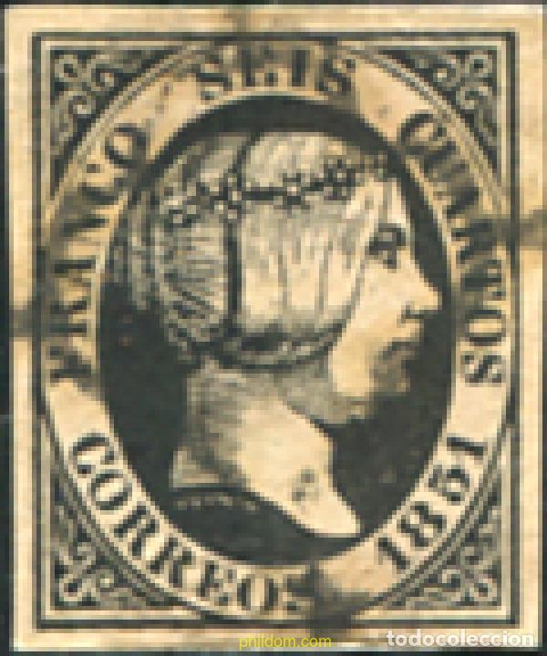 Timbres: 365709 USED ESPA&Ntilde;A 1851 ISABEL II