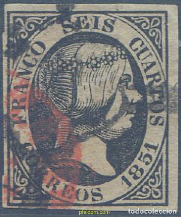 Timbres: 650351 USED ESPA&Ntilde;A 1851 ISABEL II