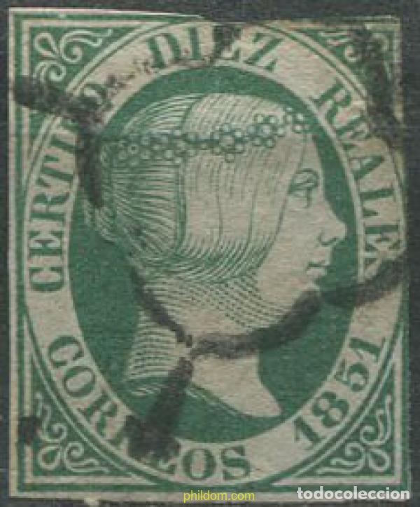Stamps: 650360 USED ESPA&Ntilde;A 1851 ISABEL II