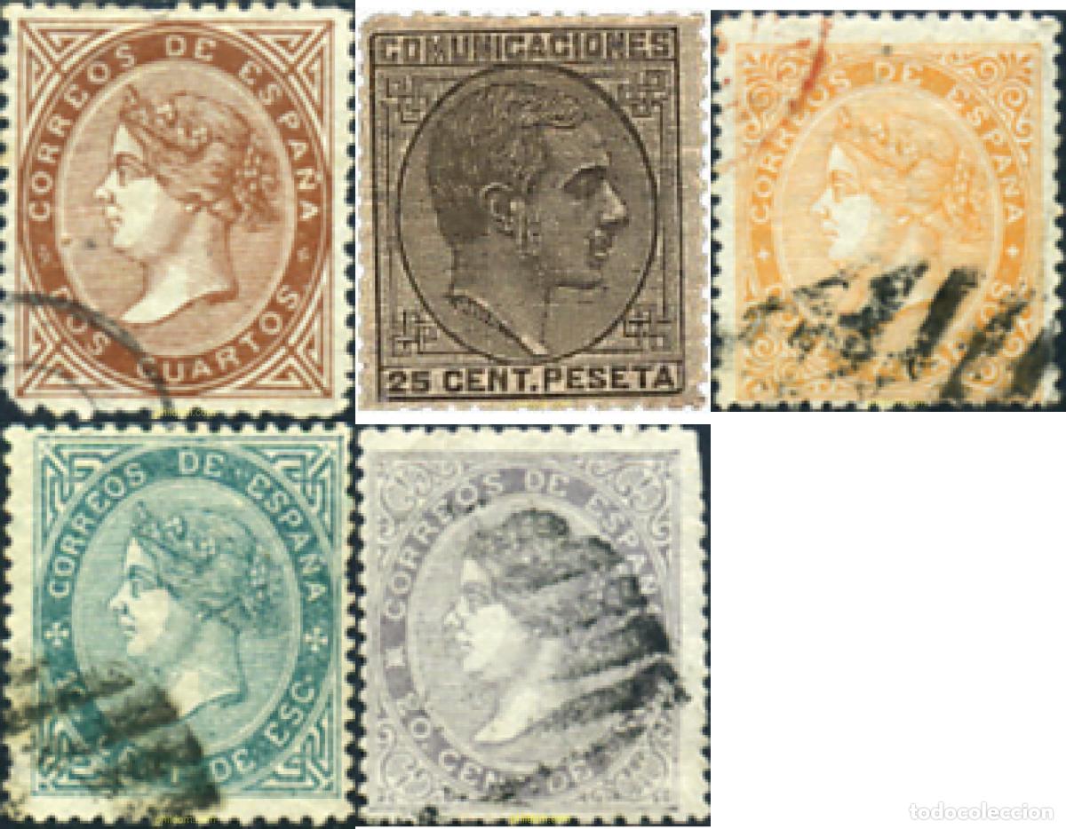 Stamps: 365764 USED ESPA&Ntilde;A 1867 ISABEL II