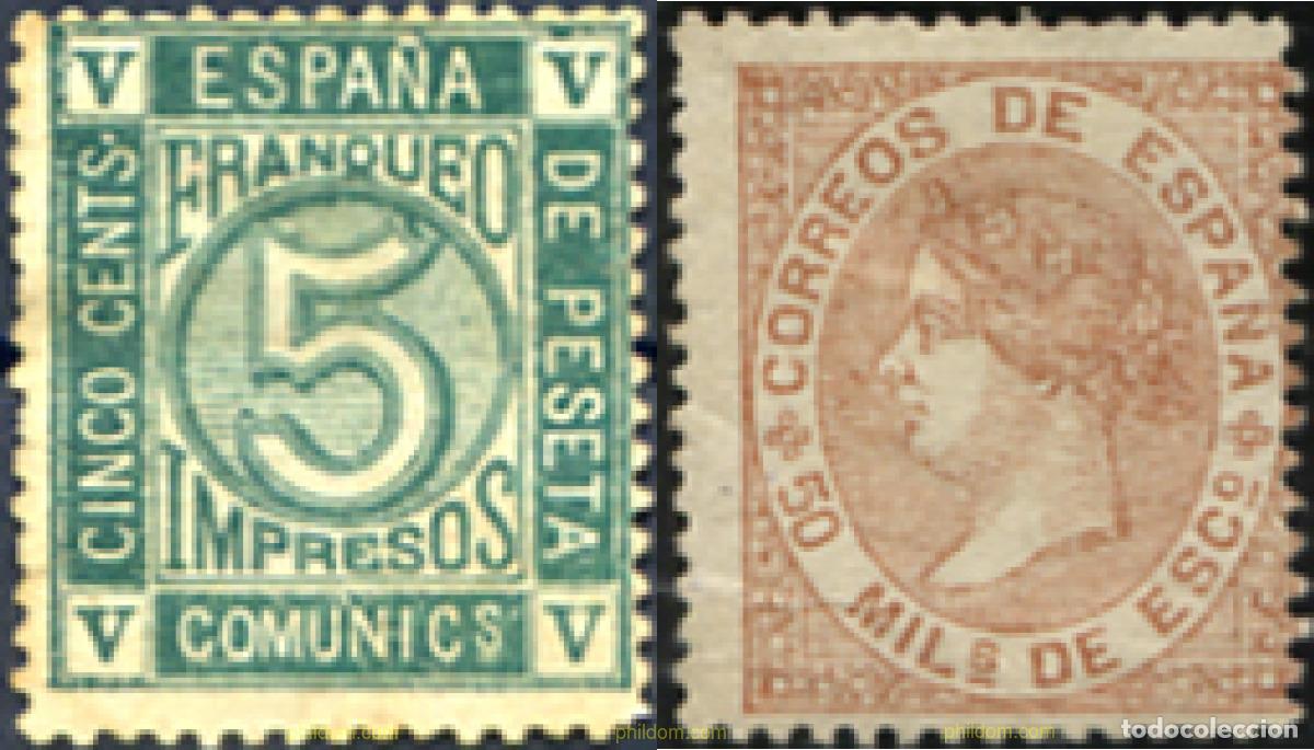 Sellos: 285188 HINGED ESPA&Ntilde;A 1867 CIFRAS E ISABEL II - Foto 1