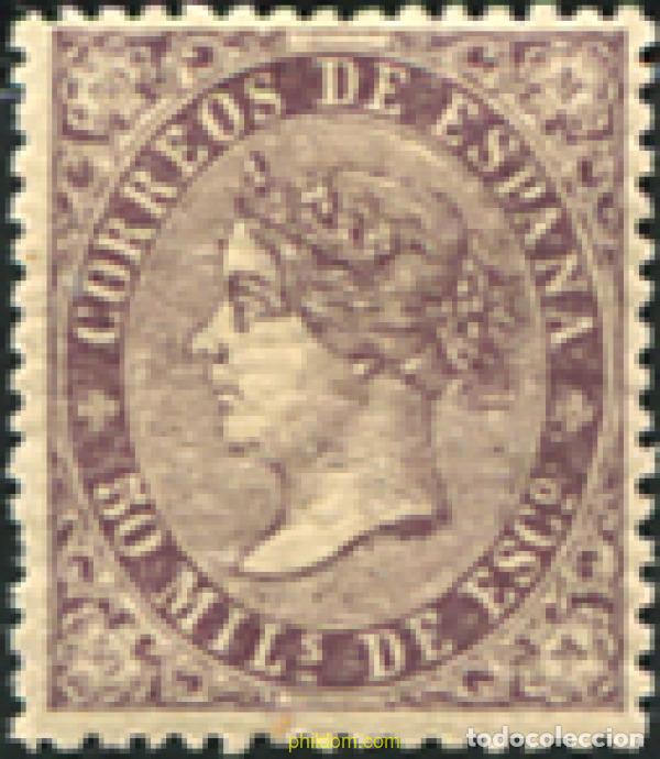 Sellos: 623092 HINGED ESPA&Ntilde;A 1868 ISABEL II - Foto 1