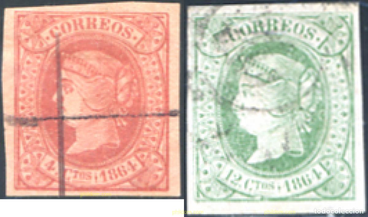Sellos: 285169 HINGED ESPA&Ntilde;A 1864 ISABEL II