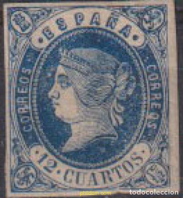 Sellos: 612684 HINGED ESPA&Ntilde;A 1862 ISABEL II