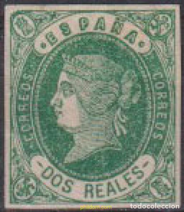 Sellos: 612685 HINGED ESPA&Ntilde;A 1862 ISABEL II