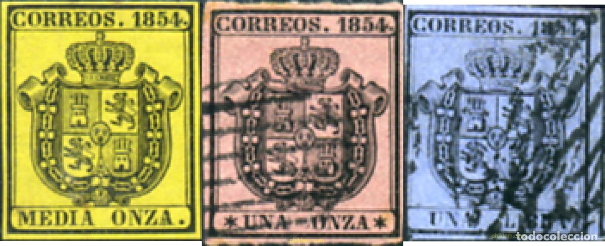 Timbres: 365712 USED ESPA&Ntilde;A 1854 ESCUDO DE MADRID