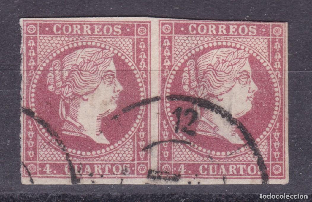 Sellos: AA1- Cl&aacute;sicos Edifil 48B (Tipo III) .PAREJA Rueda Carreta 12 OVIEDO