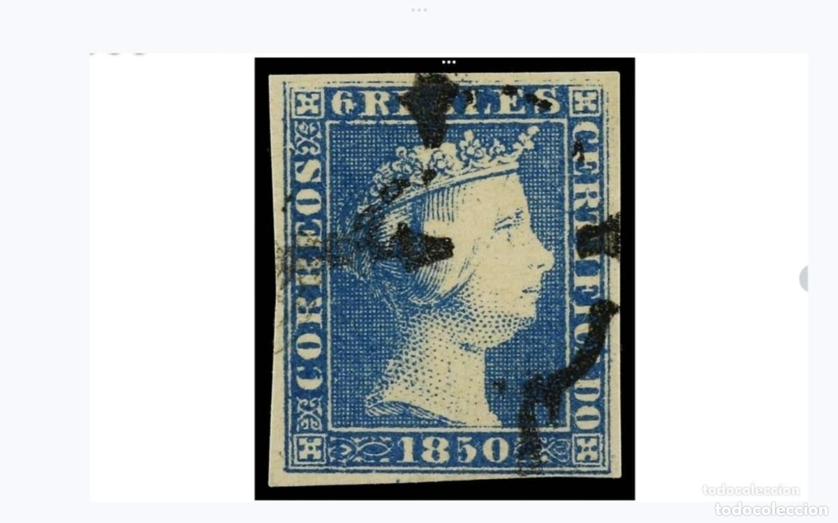 Sellos: ESPA&Ntilde;A - 1850 - ISABEL II - EDIFIL 4 - MARGENES COMPLETOS - PAPEL GRUESO