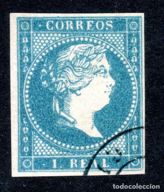 Sellos: EDIFIL 49 ISABEL II. A&Ntilde;O 1855. PAPEL SIN FILIGRANA. VALOR CAT&Aacute;LOGO: 34 &euro;.